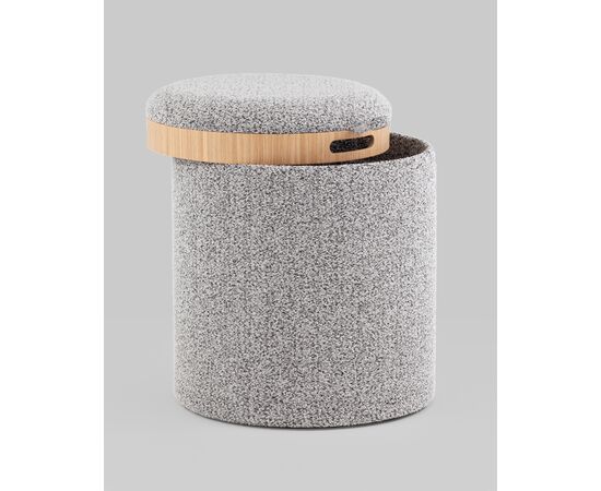 Пуф-столик с ящиком Хюгге XS букле серый, изображение 13 | Интернет магазин мебели и декора LifeDekor