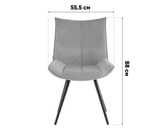 Стул вращающийся Робб велюр серый, изображение 9 | Интернет магазин мебели и декора LifeDekor