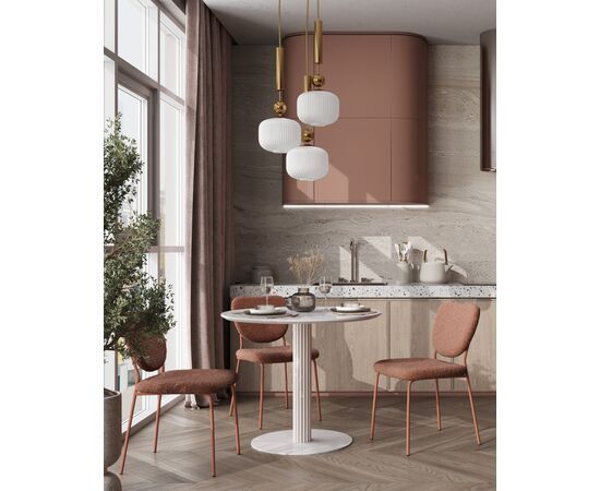 Стул обеденный Gigi коричневый букле розовые ножки, изображение 42 | Интернет магазин мебели и декора LifeDekor