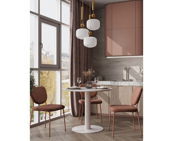 Стул обеденный Gigi коричневый букле розовые ножки, изображение 41 | Интернет магазин мебели и декора LifeDekor