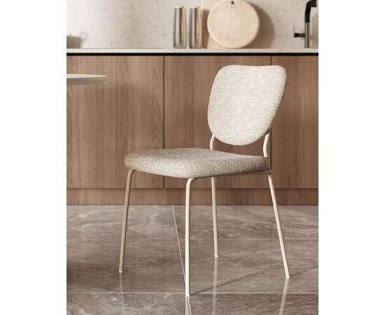 Стул обеденный Gigi серо-бежевый букле кремовые ножки, изображение 31 | Интернет магазин мебели и декора LifeDekor