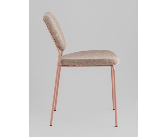 Стул обеденный Gigi шенилл коричневый розовые ножки, изображение 4 | Интернет магазин мебели и декора LifeDekor