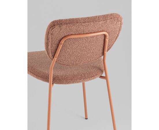 Стул обеденный Gigi коричневый букле розовые ножки, изображение 7 | Интернет магазин мебели и декора LifeDekor