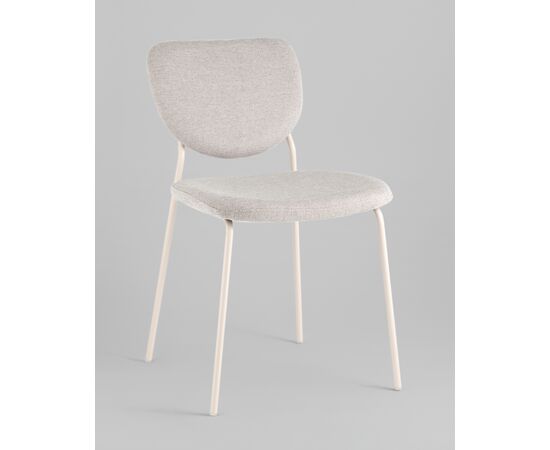 Стул обеденный Gigi шенилл серый белые ножки, изображение 2 | Интернет магазин мебели и декора LifeDekor