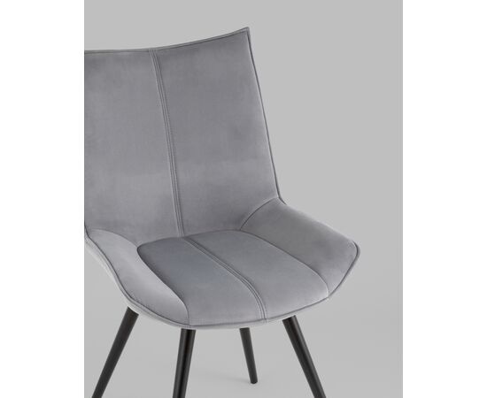 Стул вращающийся Робб велюр серый, изображение 8 | Интернет магазин мебели и декора LifeDekor