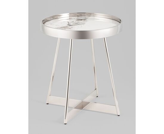 Журнальный столик Гера 50*50 см сталь серебро, изображение 2 | Интернет магазин мебели и декора LifeDekor