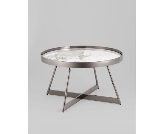 Журнальный столик Гера 80*80 см сталь тёмный хром, изображение 2 | Интернет магазин мебели и декора LifeDekor