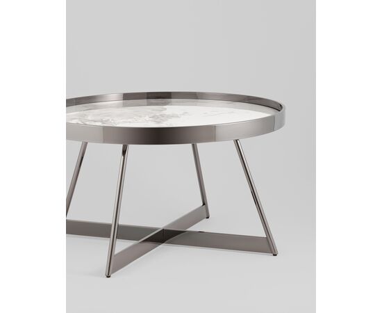 Журнальный столик Гера 80*80 см сталь тёмный хром, изображение 4 | Интернет магазин мебели и декора LifeDekor