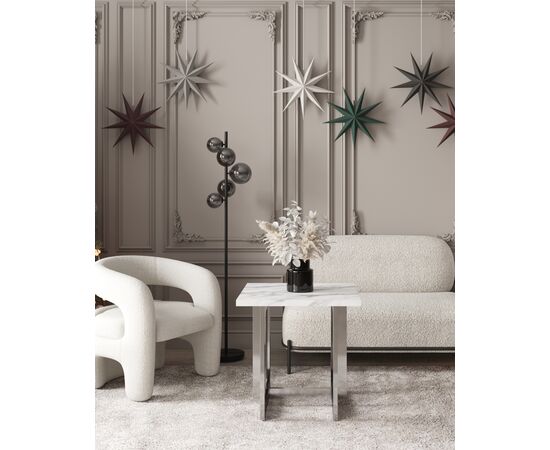 Кресло лаунж Bones жемчужный, изображение 4 | Интернет магазин мебели и декора LifeDekor