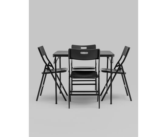 Комплект раскладного стола и стульев Кейт черный, изображение 5 | Интернет магазин мебели и декора LifeDekor