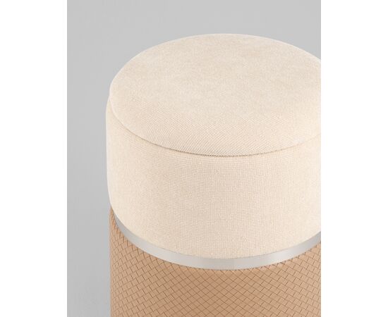 Пуф Кэрри с ящиком серебро шенилл бежевый, изображение 4 | Интернет магазин мебели и декора LifeDekor