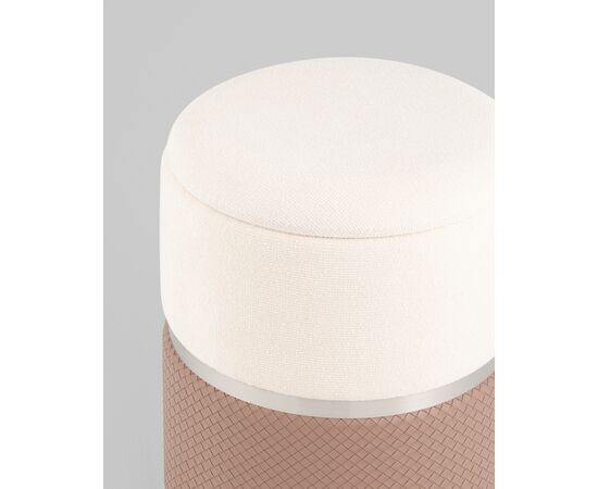 Пуф Кэрри с ящиком серебро шенилл светло-коричневый, изображение 4 | Интернет магазин мебели и декора LifeDekor