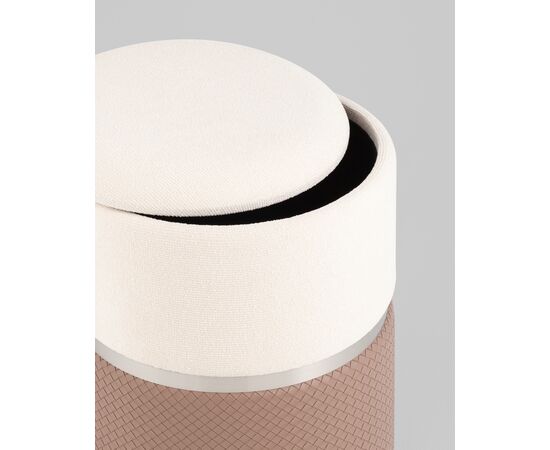 Пуф Кэрри с ящиком серебро шенилл светло-коричневый, изображение 5 | Интернет магазин мебели и декора LifeDekor