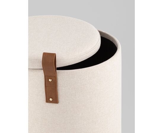 Пуф с ящиком Эркки рогожка S белый, изображение 4 | Интернет магазин мебели и декора LifeDekor