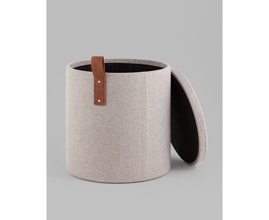 Пуф с ящиком Эркки рогожка S серый, изображение 3 | Интернет магазин мебели и декора LifeDekor