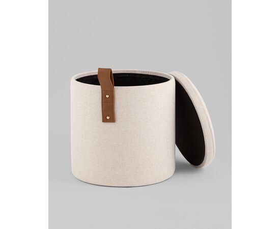 Пуф с ящиком Эркки рогожка XS белый, изображение 3 | Интернет магазин мебели и декора LifeDekor