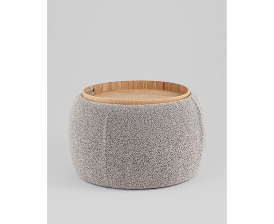 Пуф-столик Люкке с ящиком серый, изображение 2 | Интернет магазин мебели и декора LifeDekor