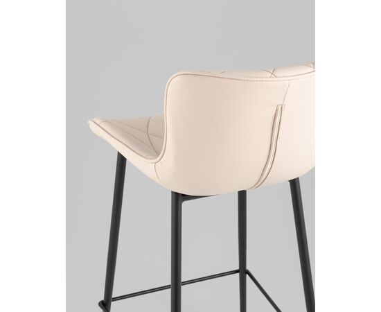 Стул барный Vault экокожа светло-серый, изображение 9 | Интернет магазин мебели и декора LifeDekor