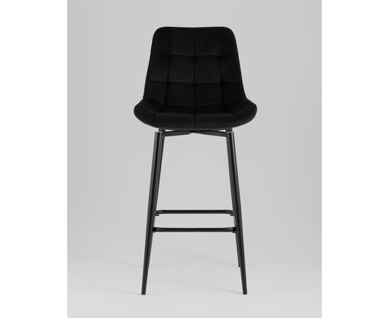 Стул барный Флекс с поворотным механизмом велюр черный, изображение 3 | Интернет магазин мебели и декора LifeDekor