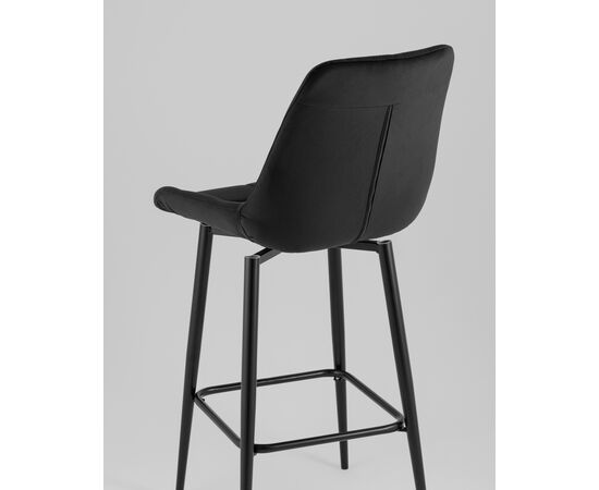 Стул барный Флекс с поворотным механизмом велюр черный, изображение 7 | Интернет магазин мебели и декора LifeDekor