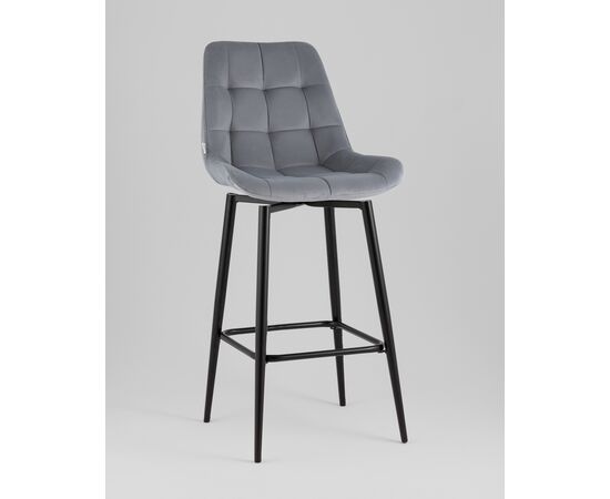 Стул барный Флекс с поворотным механизмом велюр велютто серый, изображение 2 | Интернет магазин мебели и декора LifeDekor