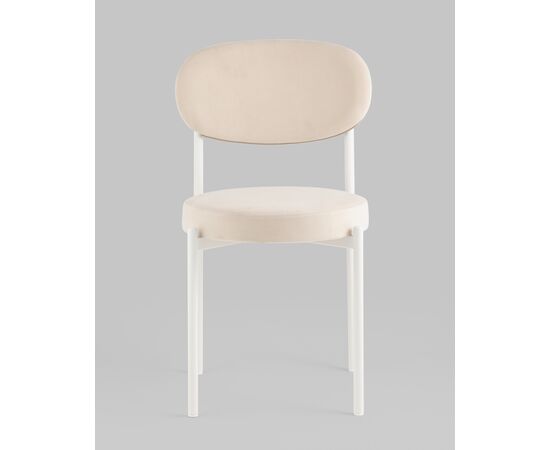 Стул Бриф SN велюр молочный каркас белый муар, изображение 3 | Интернет магазин мебели и декора LifeDekor
