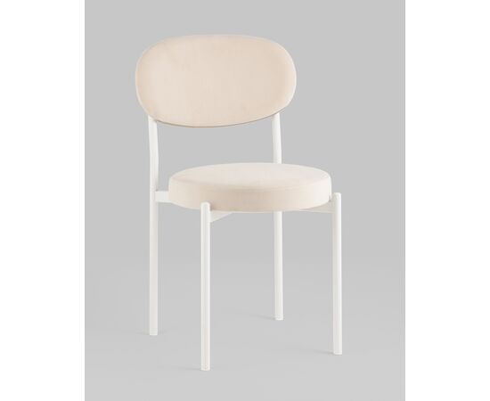 Стул Бриф SN велюр молочный каркас белый муар, изображение 2 | Интернет магазин мебели и декора LifeDekor