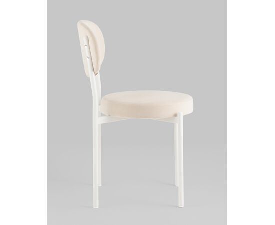 Стул Бриф SN велюр молочный каркас белый муар, изображение 4 | Интернет магазин мебели и декора LifeDekor