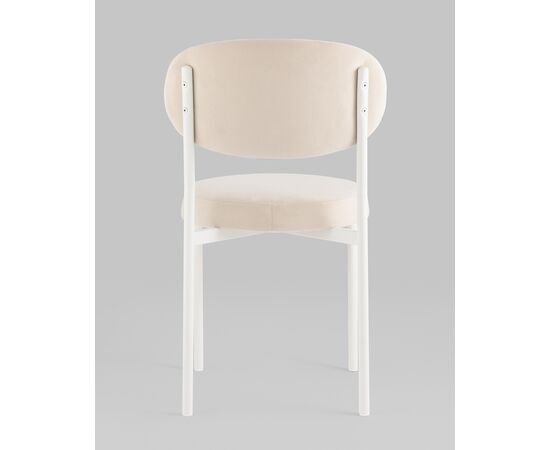 Стул Бриф SN велюр молочный каркас белый муар, изображение 5 | Интернет магазин мебели и декора LifeDekor