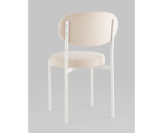 Стул Бриф SN велюр молочный каркас белый муар, изображение 6 | Интернет магазин мебели и декора LifeDekor