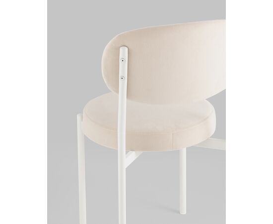 Стул Бриф SN велюр молочный каркас белый муар, изображение 7 | Интернет магазин мебели и декора LifeDekor