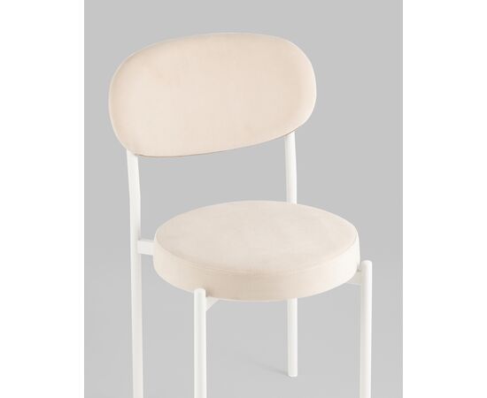 Стул Бриф SN велюр молочный каркас белый муар, изображение 8 | Интернет магазин мебели и декора LifeDekor