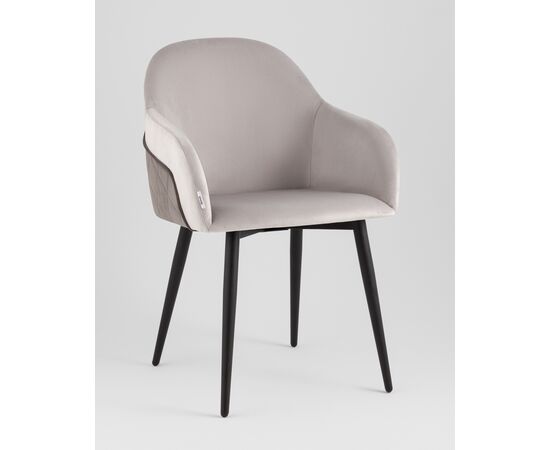 Стул Новел New велюр светло-серый с темно-серой спинкой, изображение 2 | Интернет магазин мебели и декора LifeDekor