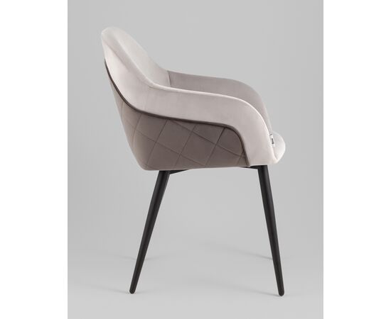 Стул Новел New велюр светло-серый с темно-серой спинкой, изображение 4 | Интернет магазин мебели и декора LifeDekor