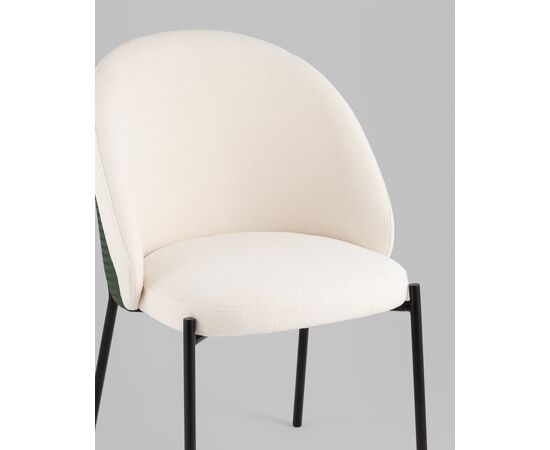 Стул обеденный Adelinde бежевый с зеленой экокожей, изображение 10 | Интернет магазин мебели и декора LifeDekor