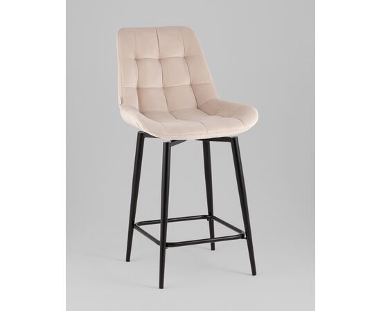 Стул полубарный Флекс с поворотным механизмом велюр бежевый, изображение 2 | Интернет магазин мебели и декора LifeDekor
