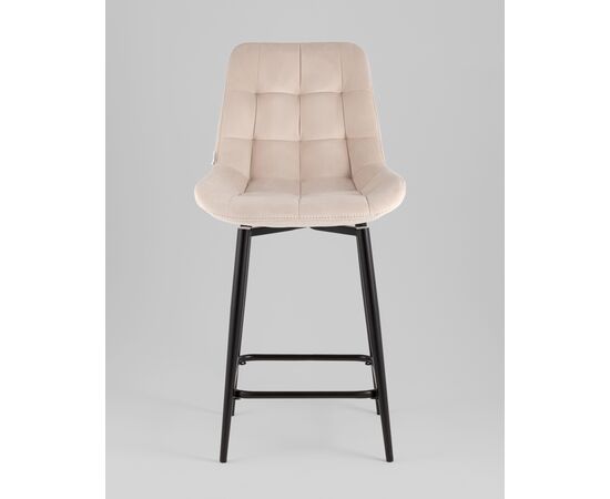 Стул полубарный Флекс с поворотным механизмом велюр бежевый, изображение 3 | Интернет магазин мебели и декора LifeDekor