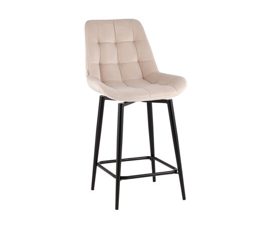 Стул полубарный Флекс с поворотным механизмом велюр бежевый | Интернет магазин мебели и декора LifeDekor