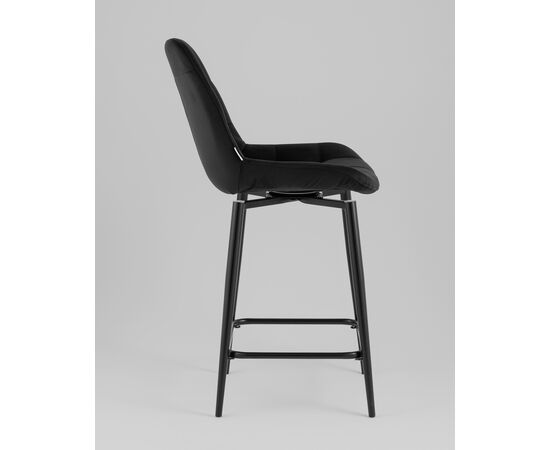 Стул полубарный Флекс с поворотным механизмом  велюр черный, изображение 4 | Интернет магазин мебели и декора LifeDekor
