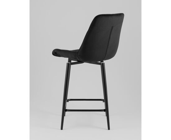 Стул полубарный Флекс с поворотным механизмом  велюр черный, изображение 6 | Интернет магазин мебели и декора LifeDekor
