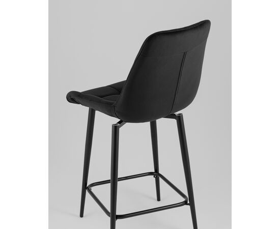 Стул полубарный Флекс с поворотным механизмом  велюр черный, изображение 7 | Интернет магазин мебели и декора LifeDekor