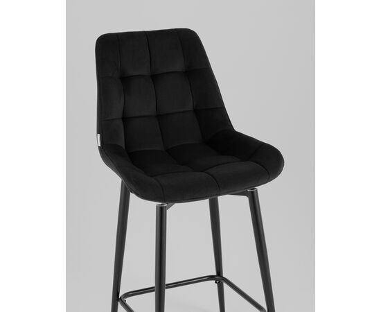 Стул полубарный Флекс с поворотным механизмом  велюр черный, изображение 8 | Интернет магазин мебели и декора LifeDekor