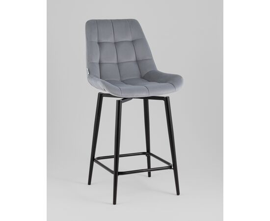 Стул полубарный Флекс с поворотным механизмом велюр велютто серый, изображение 2 | Интернет магазин мебели и декора LifeDekor