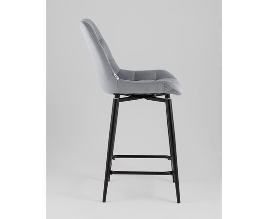 Стул полубарный Флекс с поворотным механизмом велюр велютто серый, изображение 4 | Интернет магазин мебели и декора LifeDekor