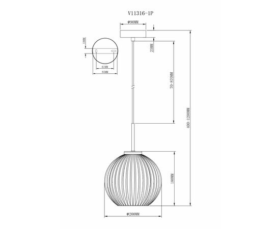 Светильник подвесной Moderli V11316-1P Ivory, изображение 6 | Интернет магазин мебели и декора LifeDekor