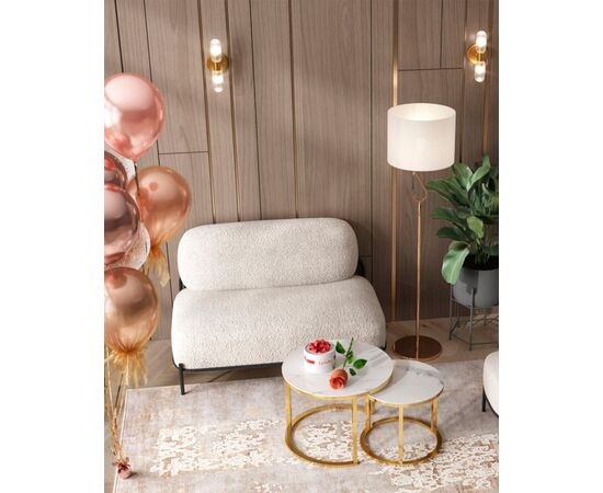 Диван Стоун new ткань букле молочный, изображение 3 | Интернет магазин мебели и декора LifeDekor