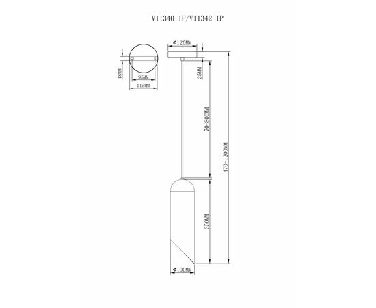 Светильник подвесной Moderli V11340-1P Tube, изображение 7 | Интернет магазин мебели и декора LifeDekor
