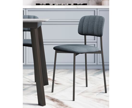 Стул Майло рогожка серо-синий, изображение 3 | Интернет магазин мебели и декора LifeDekor