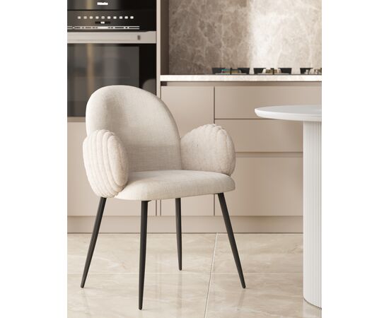 Стул обеденный Wave Stripes букле светло-серый, изображение 3 | Интернет магазин мебели и декора LifeDekor