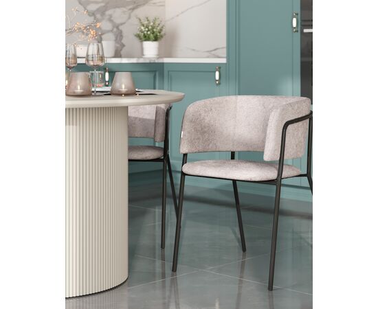 Кресло Нэлли New буклированный велюр серый, изображение 3 | Интернет магазин мебели и декора LifeDekor